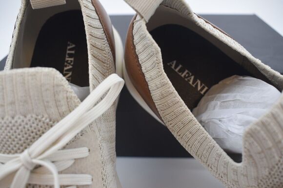 Alfani Lambertt Knit Sneakers Mens 10.5 Hummus Beige Brown Casual Shoes New/Box main image 7